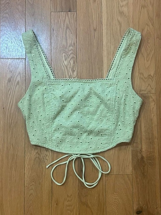 Altar'd State Tops - Altar’d State Green Corset Crop Top